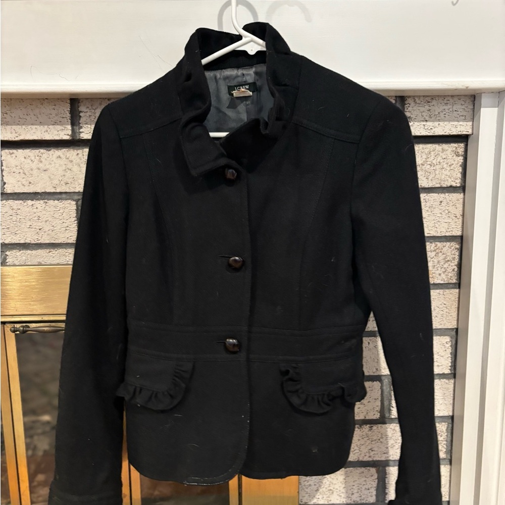 J. Crew Wool Black Blazer Tailored Professional Jacket